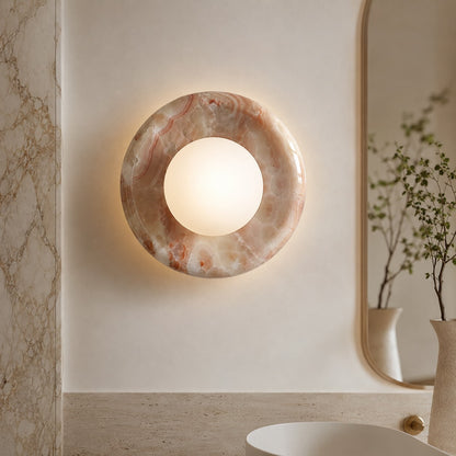Onyx Stone Wall Sconce LED Lighting Fixture Warm