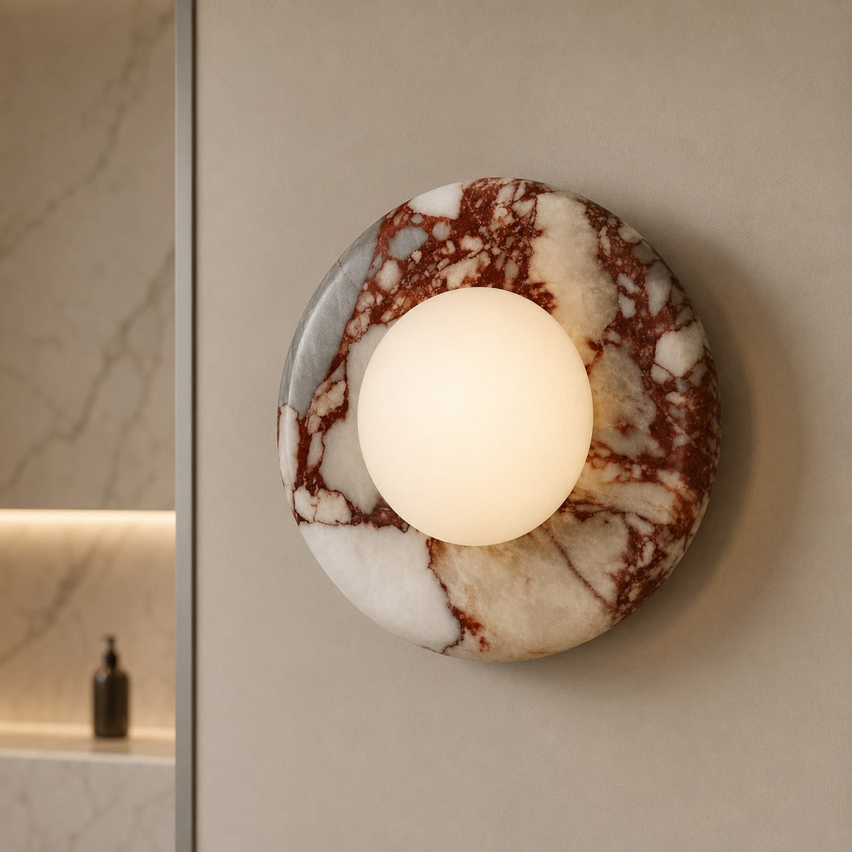 Onyx Stone Wall Sconce LED Lighting Fixture Warm
