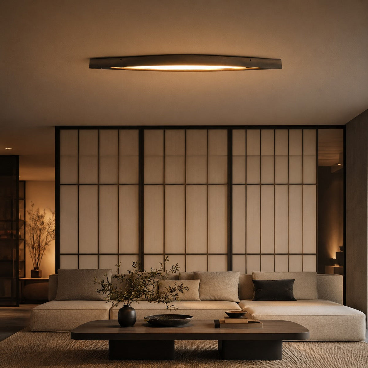 Diamond Wood LED Strip Ceiling Light 148cm Adjustable Colour Temperature