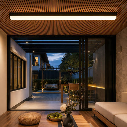 Minimalist LED Strip Flush Mount Ceiling Light Aluminium Dimmable 12-80W
