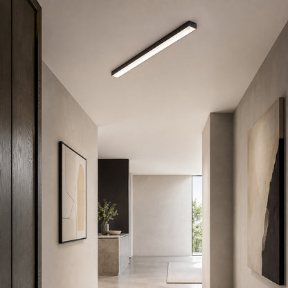 Minimalist LED Strip Flush Mount Ceiling Light Aluminium Dimmable 12-80W