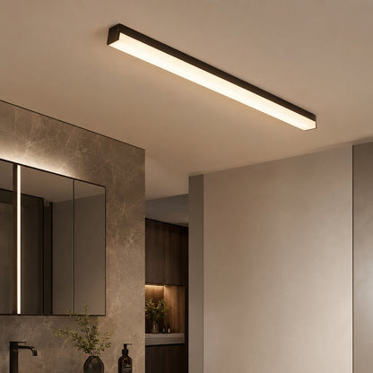 Minimalist LED Strip Flush Mount Ceiling Light Aluminium Dimmable 12-80W