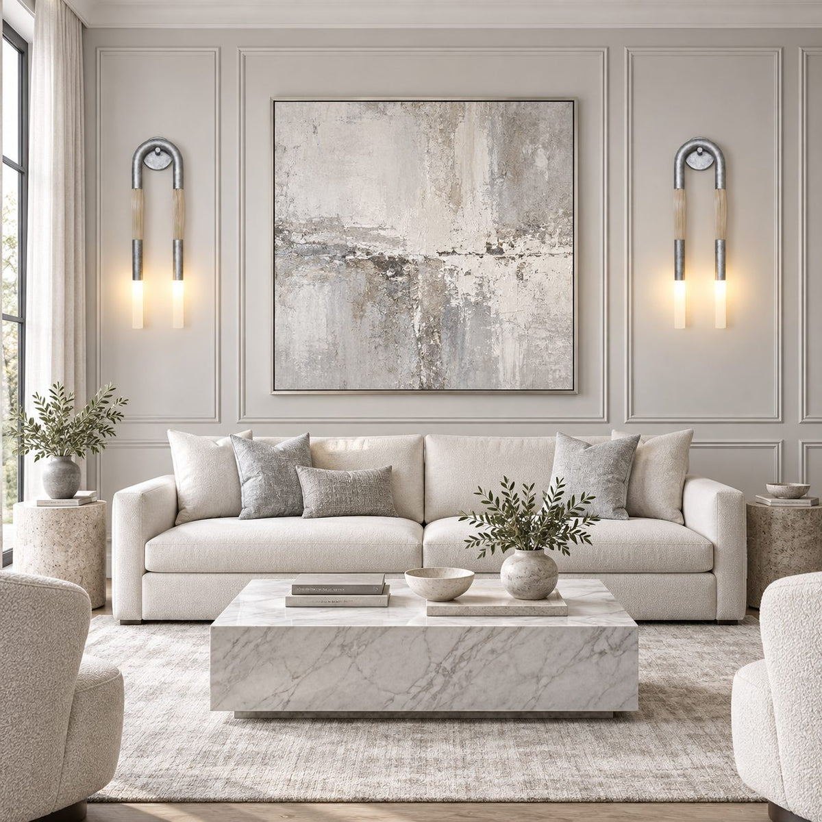Flush Mount Metal Wall Light Adjustable LED Sconce