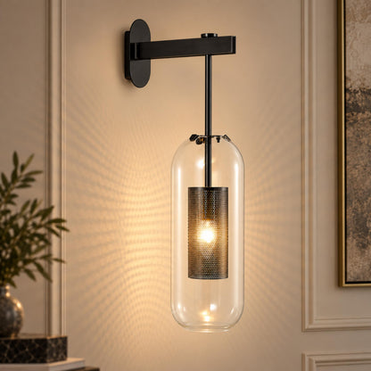 Glass Globe Wall Sconce Adjustable Wall Mounted LED