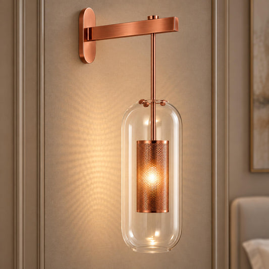 Glass Globe Wall Sconce Adjustable Wall Mounted LED