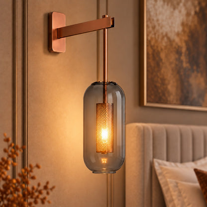 Glass Globe Wall Sconce Adjustable Wall Mounted LED