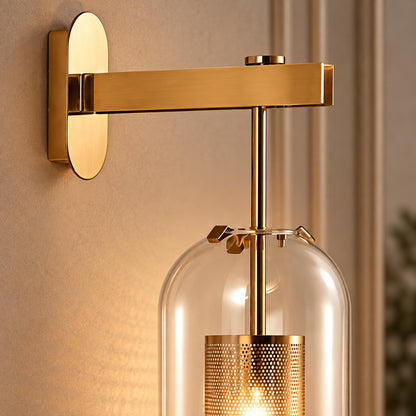 Glass Globe Wall Sconce Adjustable Wall Mounted LED