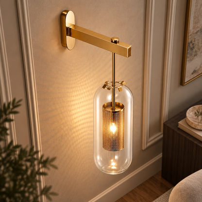 Glass Globe Wall Sconce Adjustable Wall Mounted LED