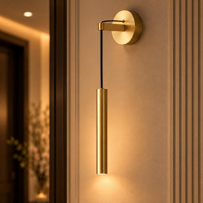 Suspended Brass Wall Sconce Adjustable Dimmable LED