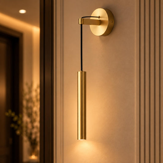 Suspended Brass Wall Sconce Adjustable Dimmable LED
