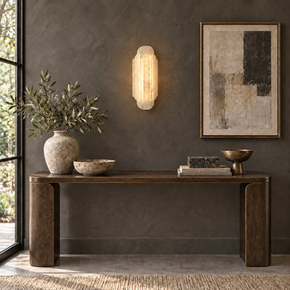 Layered Alabaster Wall Sconce Flush Mount LED Light