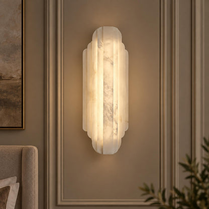 Layered Alabaster Wall Sconce Flush Mount LED Light