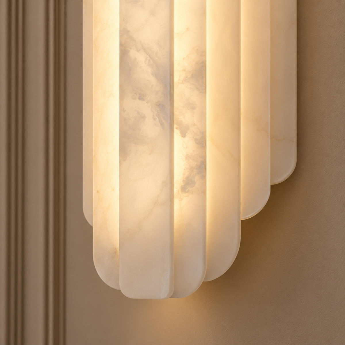 Layered Alabaster Wall Sconce Flush Mount LED Light