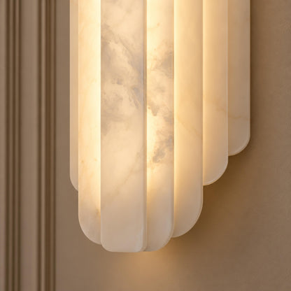 Layered Alabaster Wall Sconce Flush Mount LED Light