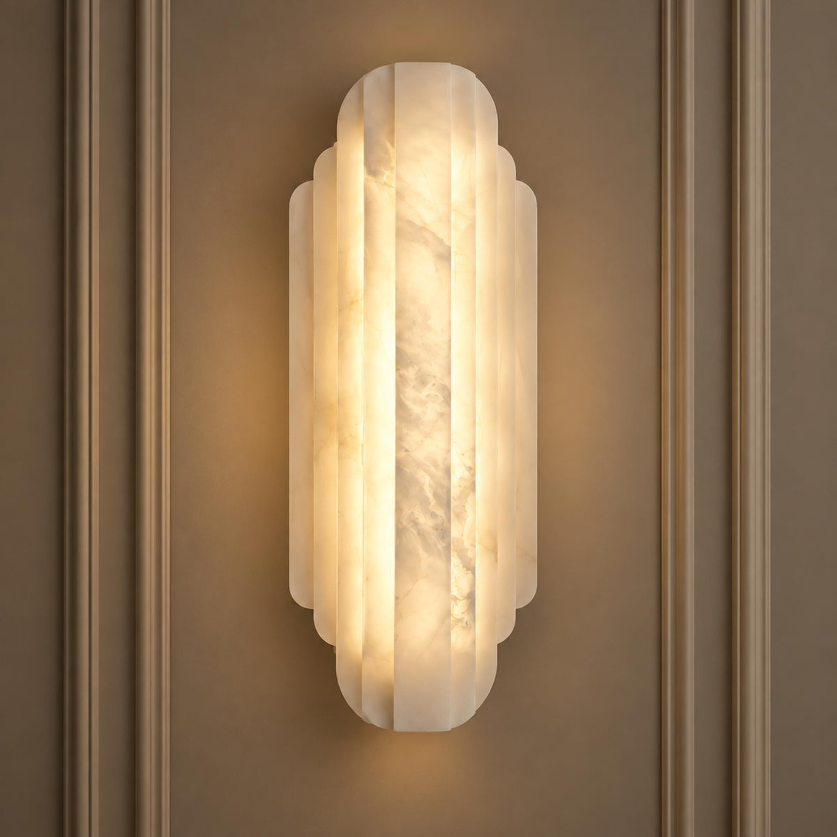 Layered Alabaster Wall Sconce Flush Mount LED Light