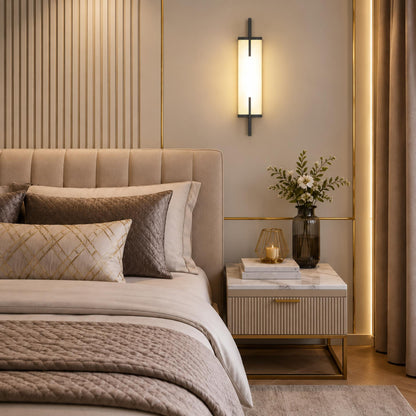 Alabaster Panel Wall Sconce Copper LED Adjustable Light