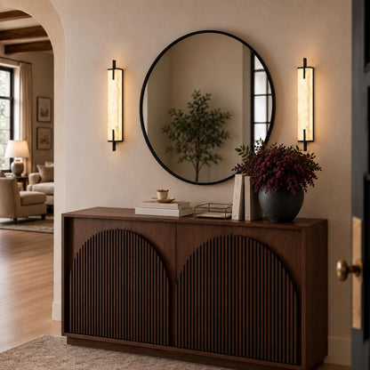 Alabaster Panel Wall Sconce Copper LED Adjustable Light