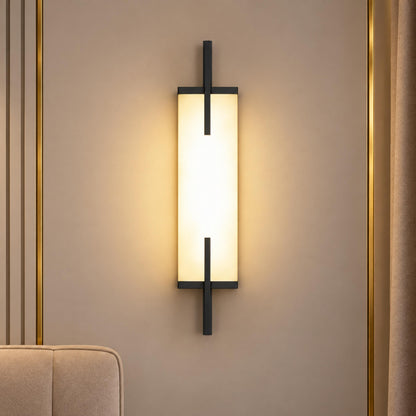 Alabaster Panel Wall Sconce Copper LED Adjustable Light