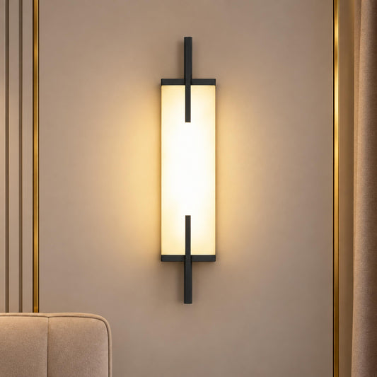 Alabaster Panel Wall Sconce Copper LED Adjustable Light