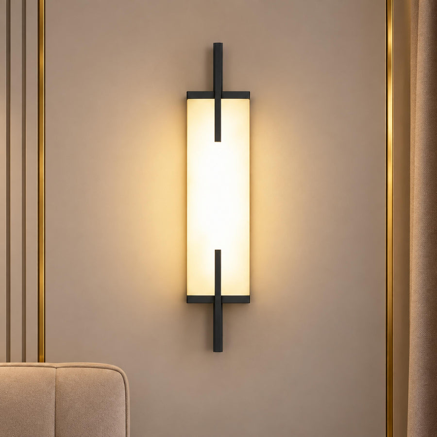 Alabaster Panel Wall Sconce Copper LED Adjustable Light
