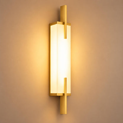 Alabaster Panel Wall Sconce Copper LED Adjustable Light