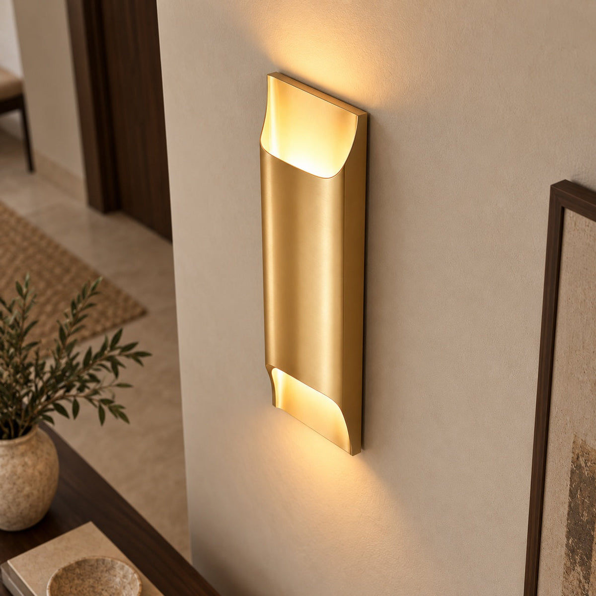 Solid Brass Wall Sconce Up Down LED Architectural Light