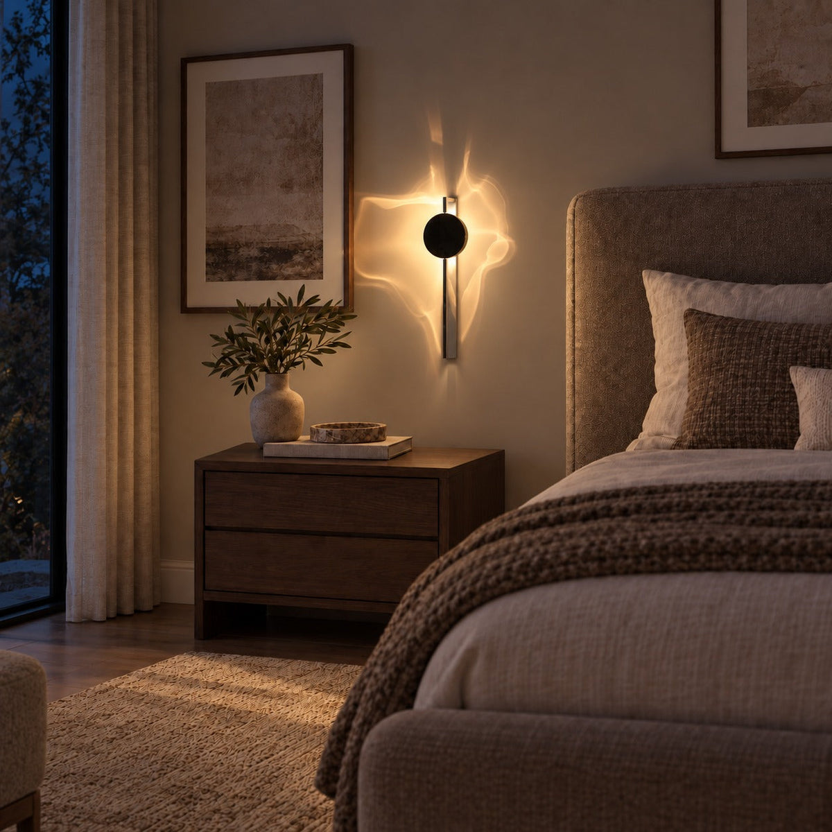 Mirrored Chrome Wall Sconce Adjustable LED Reflection