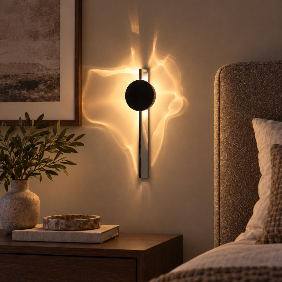 Mirrored Chrome Wall Sconce Adjustable LED Reflection