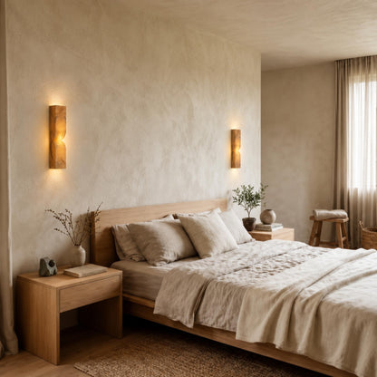 Pinched Alabaster Wall Light Flush Mount LED Sconce
