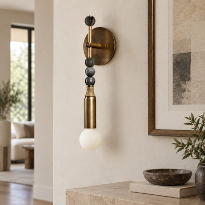 Persepolis Marble Wall Sconce Antique Brass LED Adjustable