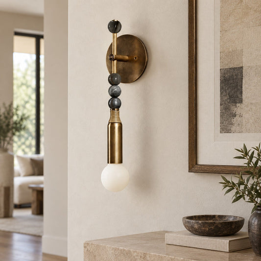 Persepolis Marble Wall Sconce Antique Brass LED Adjustable