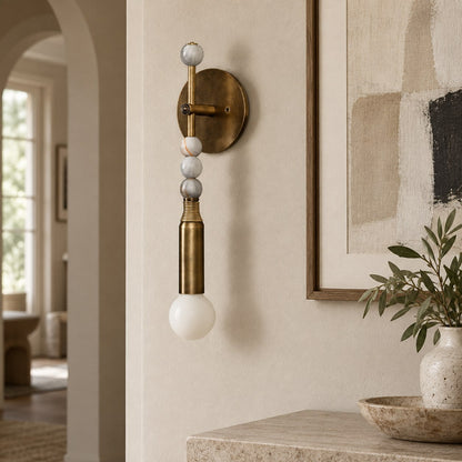 Persepolis Marble Wall Sconce Antique Brass LED Adjustable
