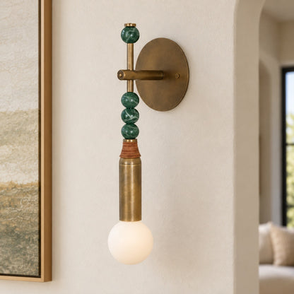 Persepolis Marble Wall Sconce Antique Brass LED Adjustable