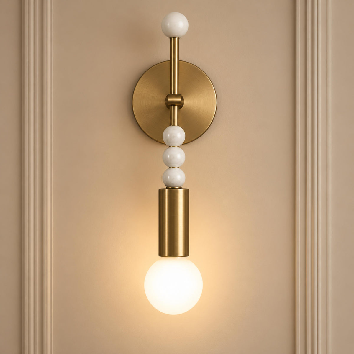 Persepolis Marble Wall Sconce Antique Brass LED Adjustable