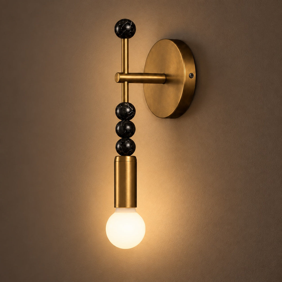 Persepolis Marble Wall Sconce Antique Brass LED Adjustable