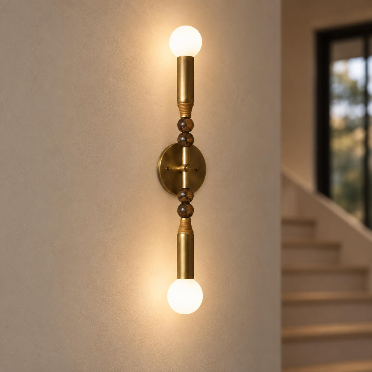 Persepolis Marble Wall Sconce Antique Brass LED Adjustable