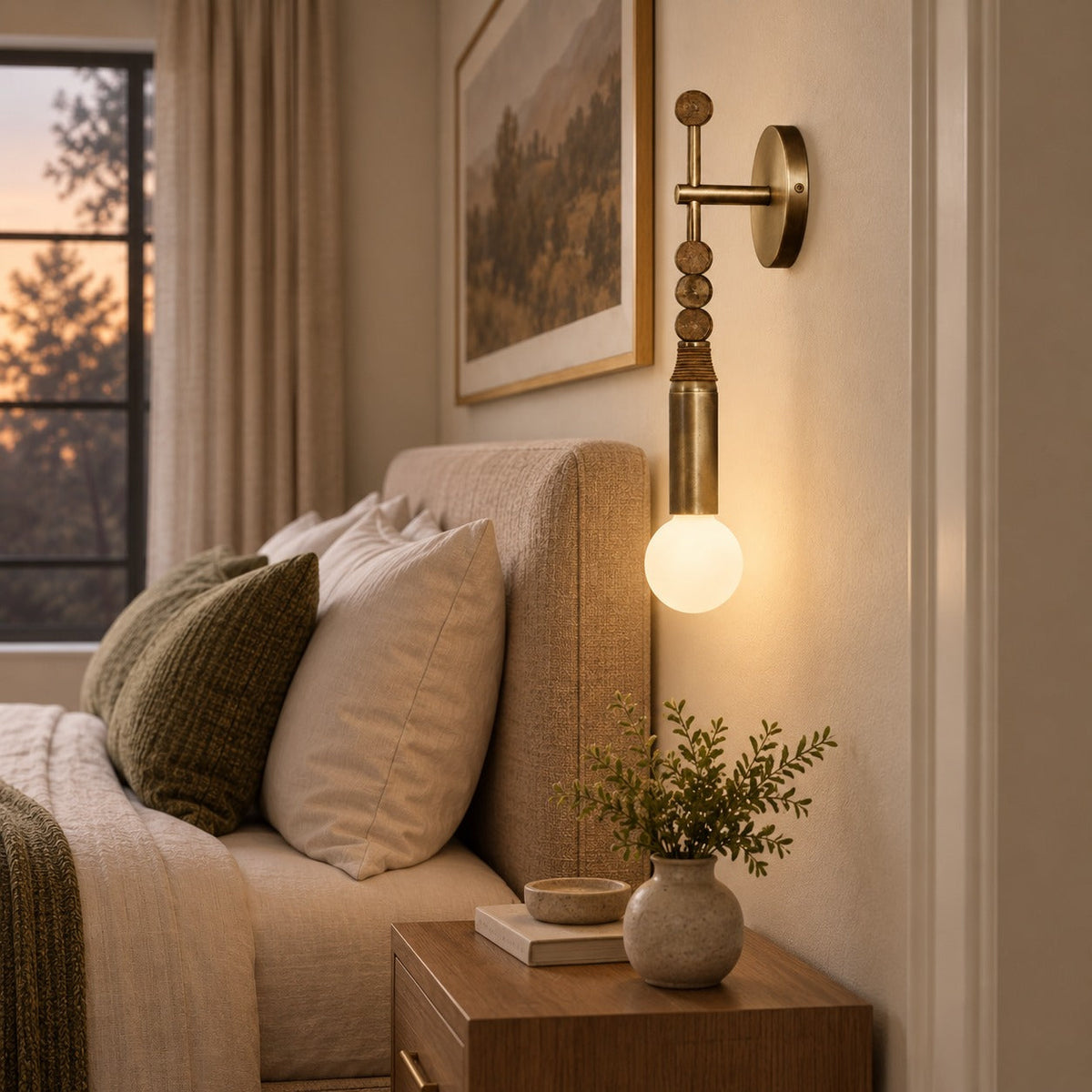 Persepolis Marble Wall Sconce Antique Brass LED Adjustable