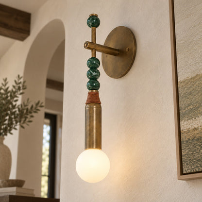 Persepolis Marble Wall Sconce Antique Brass LED Adjustable