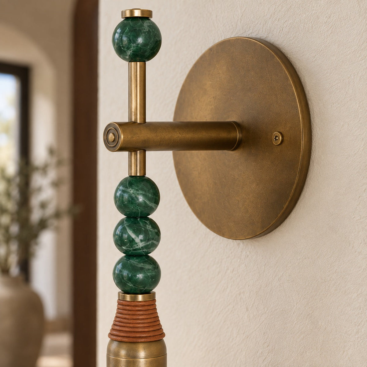Persepolis Marble Wall Sconce Antique Brass LED Adjustable