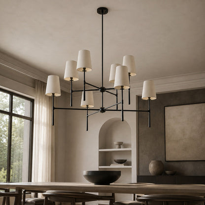 Round Metal Chandelier Adjustable LED 4-8 Head