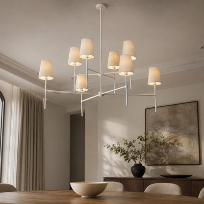 Round Metal Chandelier Adjustable LED 4-8 Head
