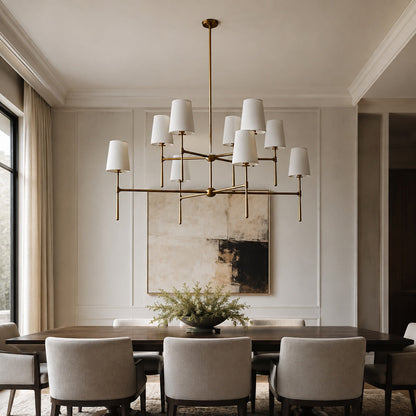 Round Metal Chandelier Adjustable LED 4-8 Head