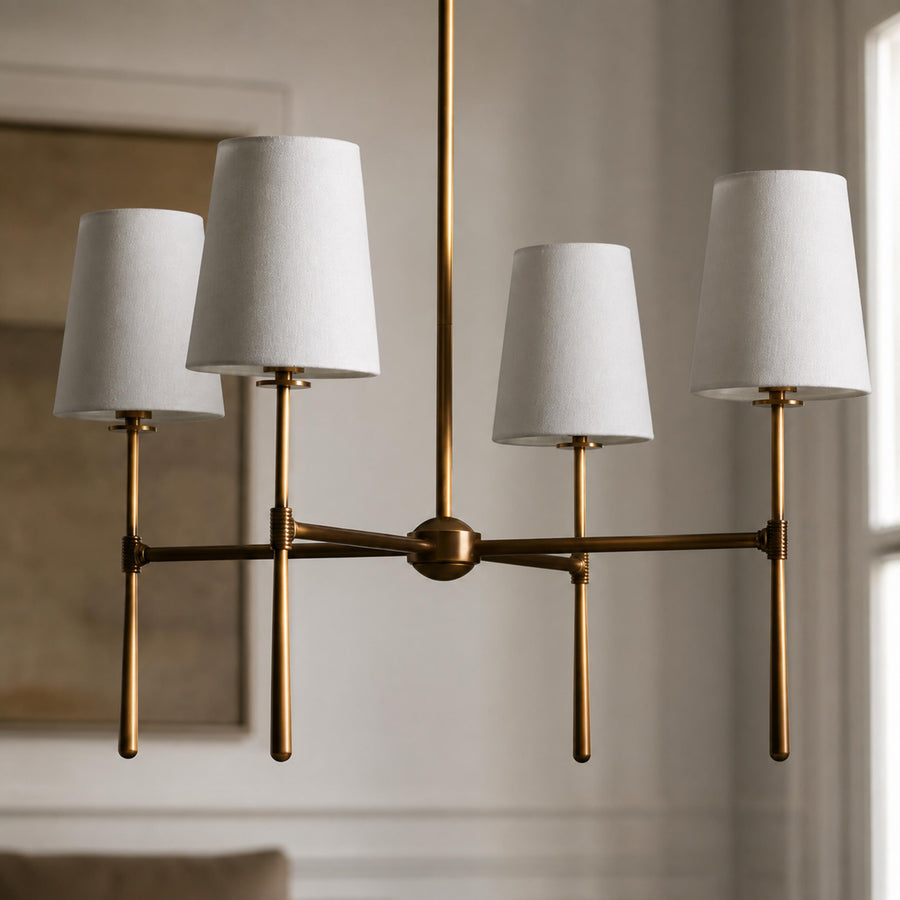 Round Metal Chandelier Adjustable LED 4-8 Head