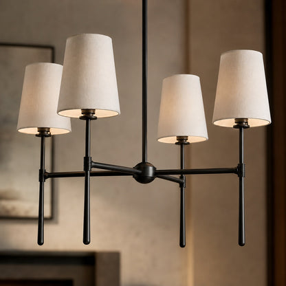 Round Metal Chandelier Adjustable LED 4-8 Head