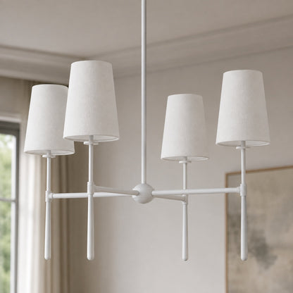Round Metal Chandelier Adjustable LED 4-8 Head