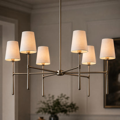 Round Metal Chandelier Adjustable LED 4-8 Head