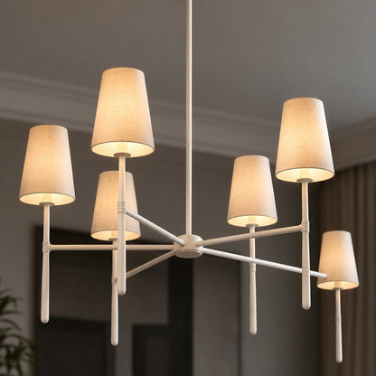 Round Metal Chandelier Adjustable LED 4-8 Head
