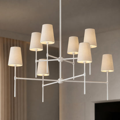 Round Metal Chandelier Adjustable LED 4-8 Head