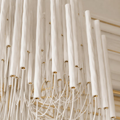Metal & Wood Dowel Chandelier 6-18 Head LED