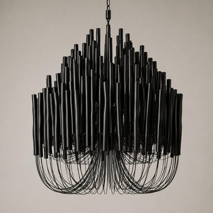Metal & Wood Dowel Chandelier 6-18 Head LED